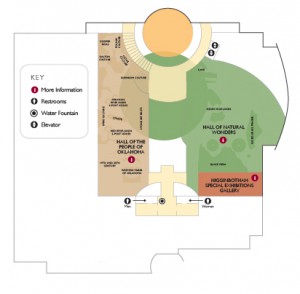 Sam Noble Museum Gallery Map_Second Floor